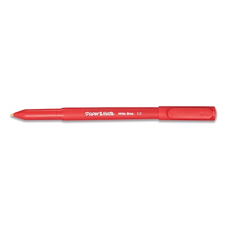 Paper Mate Write Bros. Stick Ballpoint Pen, Medium 1mm, Red Ink/Barrel, PK12 3321131C
